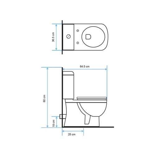 CISTERNA MOCHILA BLANCO BRILLO DE PORCELANA SANITARIA AQUALIA MALAWI 000
