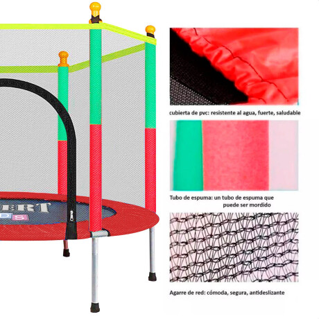Cama Elástica Trampolín 183 Cobertor + Red Colores Rojo