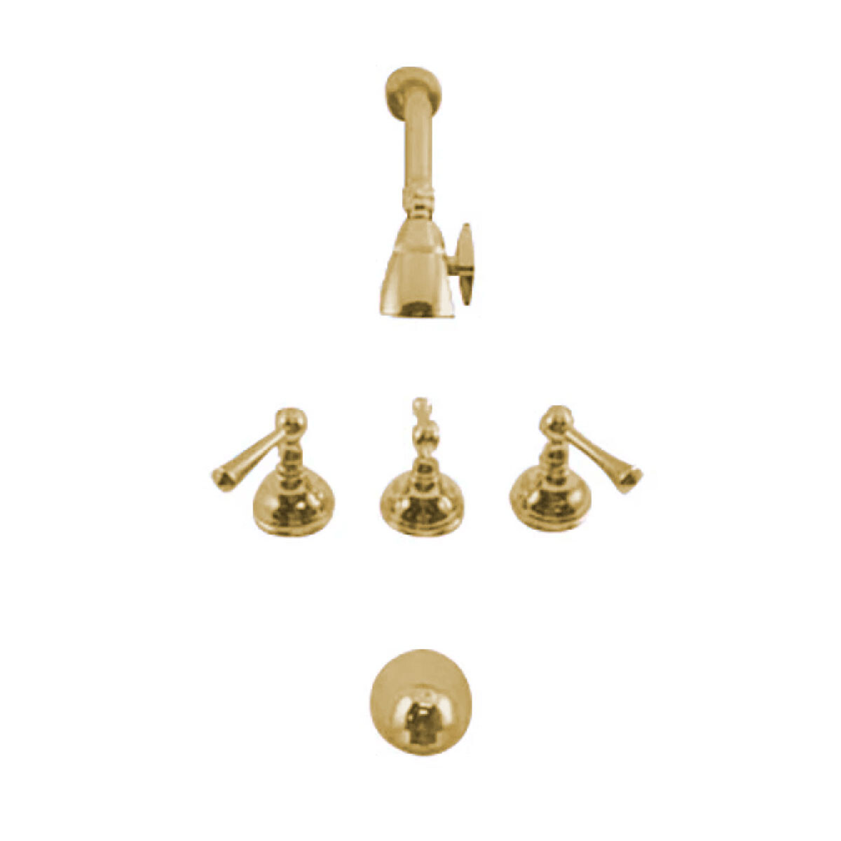 Griferia De Ducha Bimando Aqualia Volante Cromado-Oro 