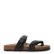 Sandalia de Mujer Freeway Casual 2 Hebillas Negro (Cuero Graso)