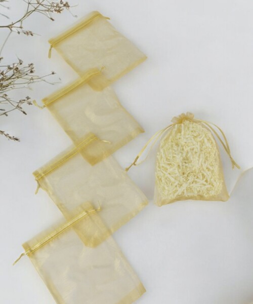 Pack x 100 - Bolsas organza 12x17 cm ORO