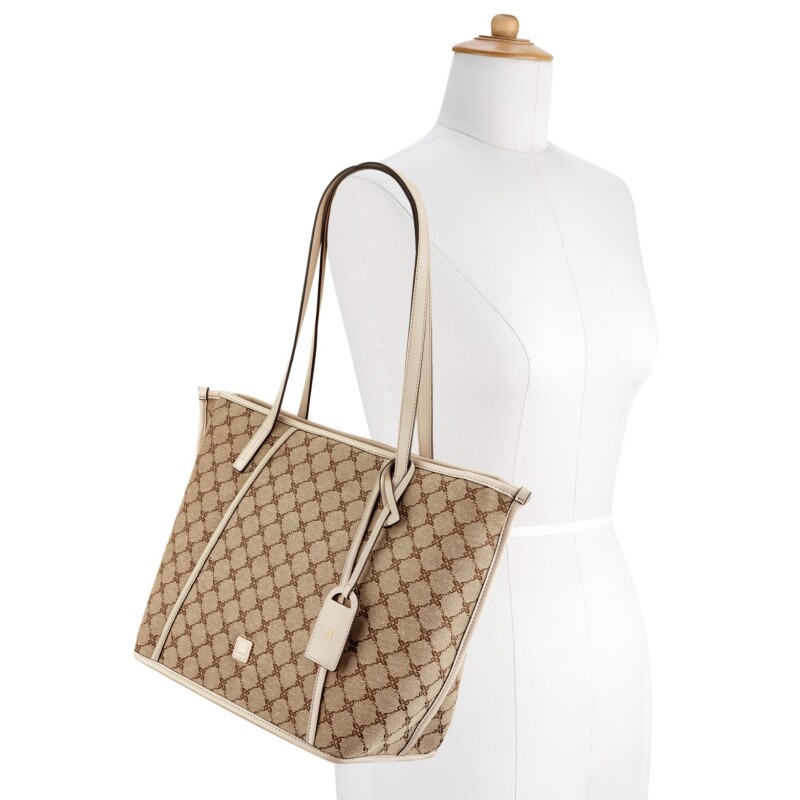 Tote Quincie 3 Compartment Mocha Logo/beige