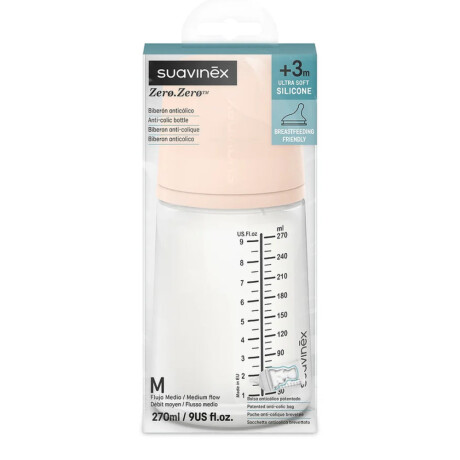 Mamadera Suavinex Anticólico Zero Zero Flujo M 270ml Mamadera Suavinex Anticólico Zero Zero Flujo M 270ml