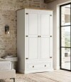 Ropero 2 puertas 1 Cajion Madera Linea Mexicana Blanco