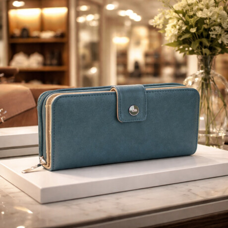 Billetera de Dama con Presilla Azul Piedra