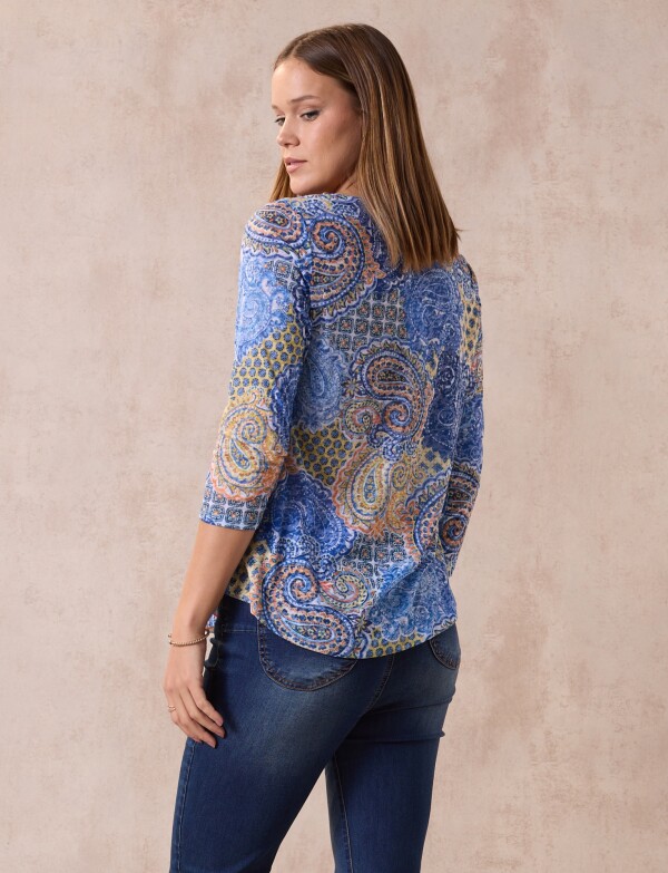 Blusa Bulgaros MULTI/AZUL