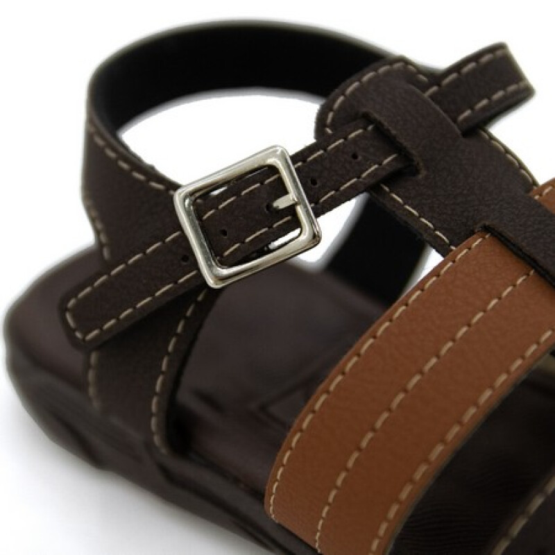 Molekino Sandalia Casual 2 Tiras Combinadas Cafe-pinhao