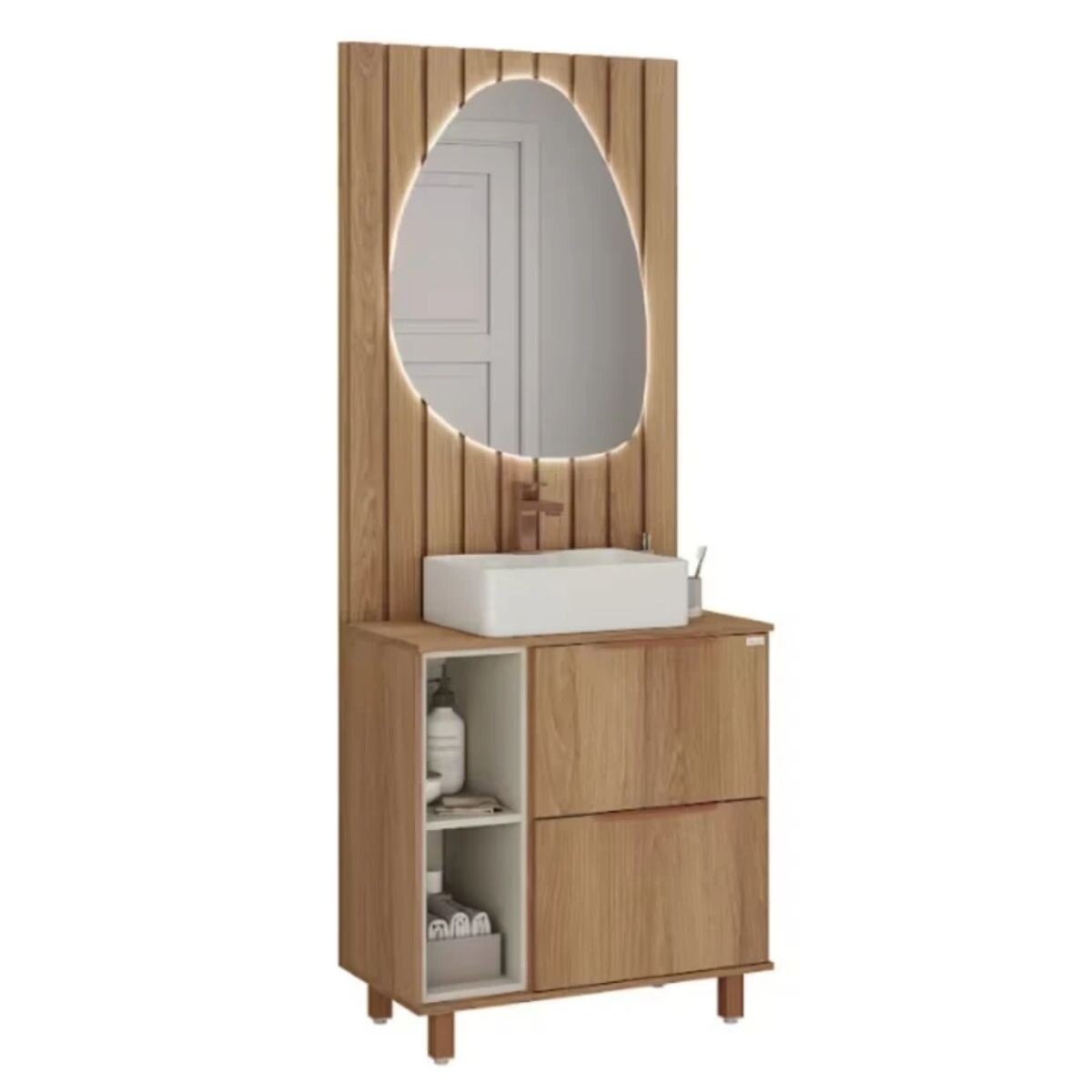 Mueble De Baño De Pie Livia 78 Cm Con Ripiado Sin Bacha 