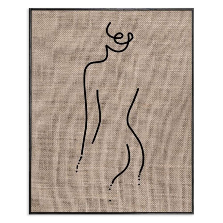 Cuadro Canvas 40X50Cm Marco Silueta Arpillera1