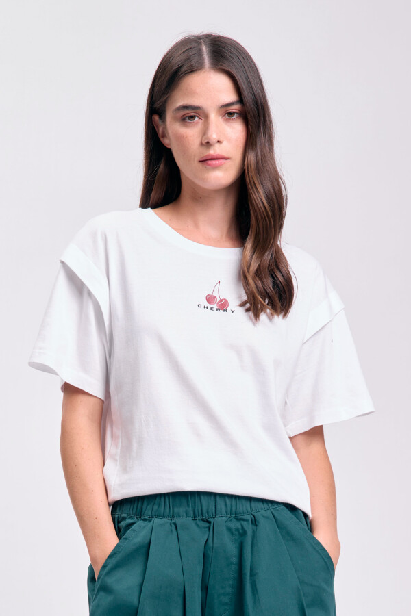 Remera estampa Cherry Blanco