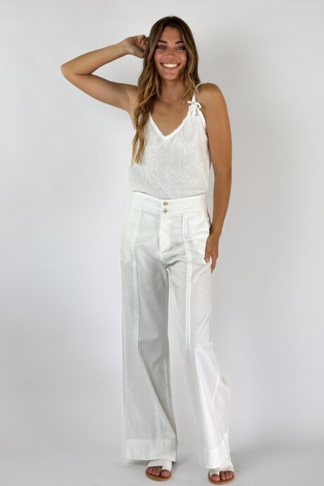 PANTALON METALIZADO CARMELO Blanco