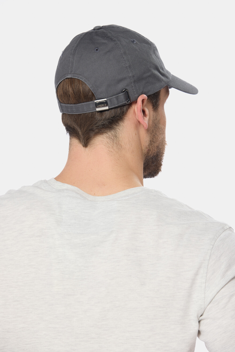 GORRO VISERA DE LONA CON PARCHE Gris