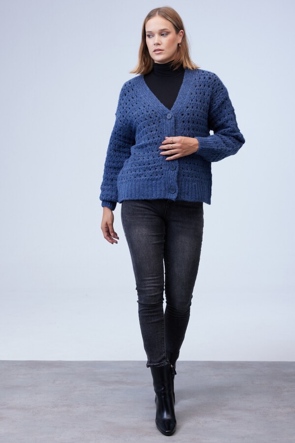 Cardigan Calado AZUL