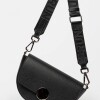 Bandolera The Circle En Cuero Graneado Negro