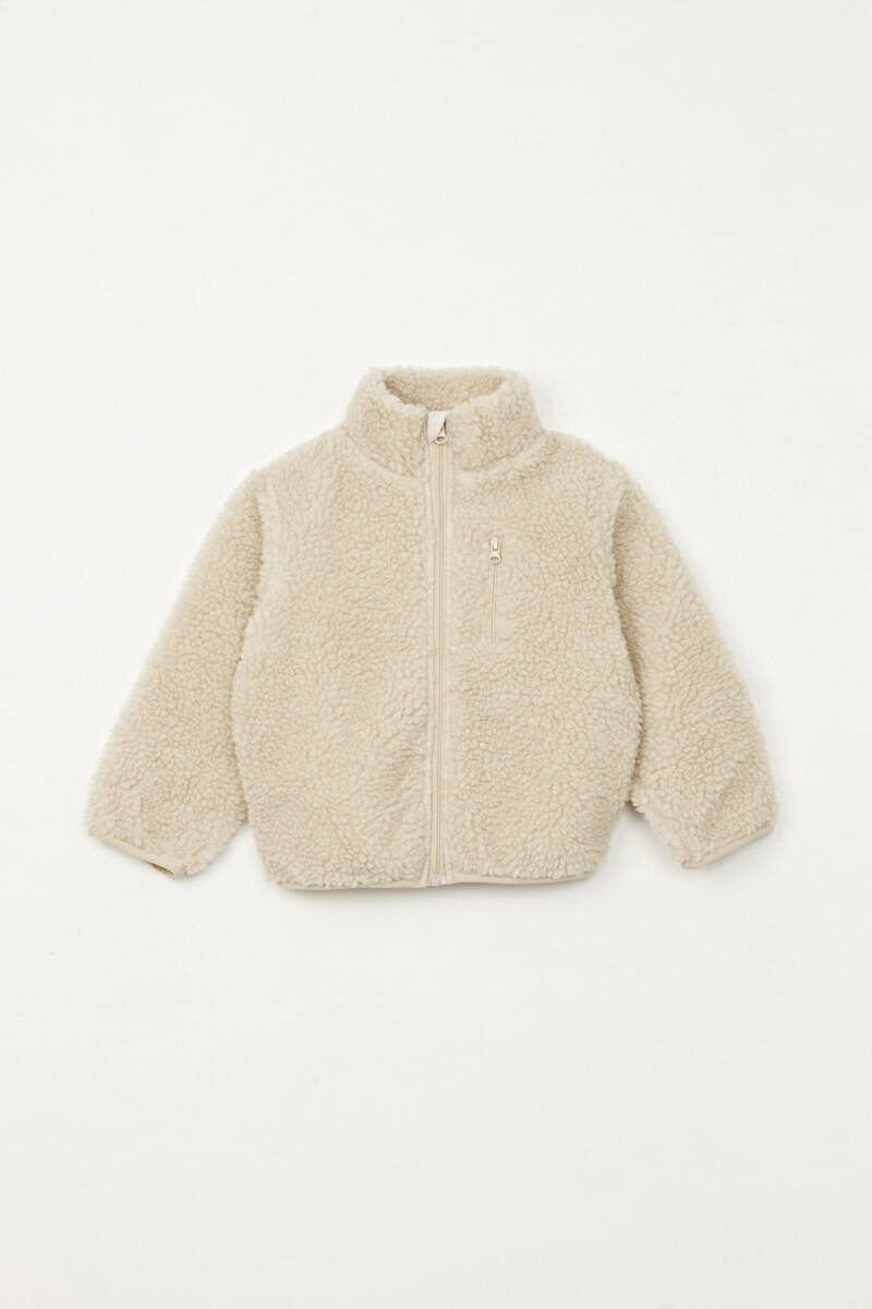 Campera sherpa estampada - Crudo 