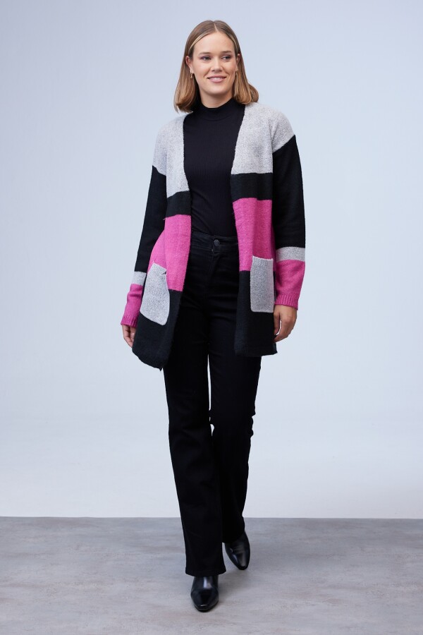 Cardigan Colorblock MULTI/GRIS