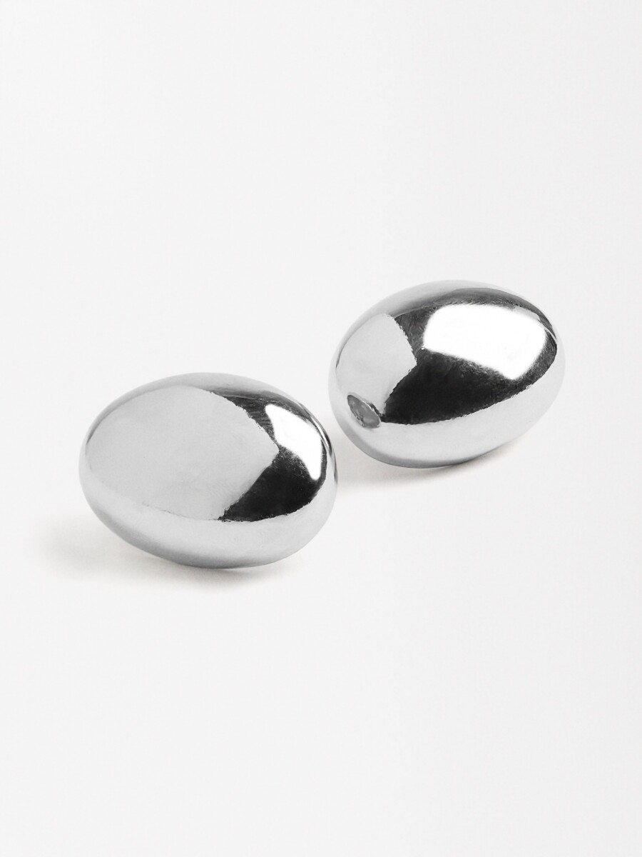 Pendientes Ovalados plateado