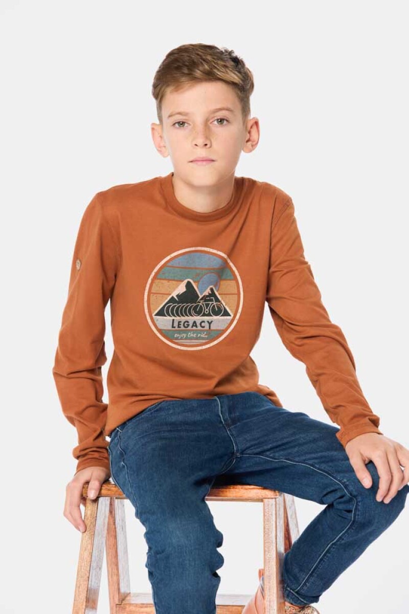 REMERA ESTAMPADA - Terracota 