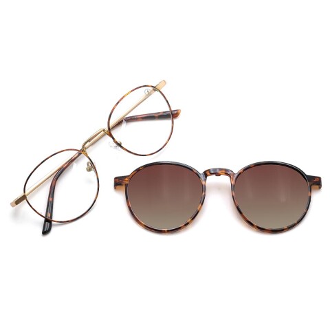 Lentes 2 En 1 Chilli Beans Redondo Hombre Gradiente/Tortuga