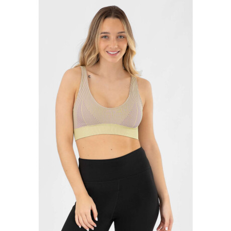 Top deportivo bicolor Verde lima/fluo