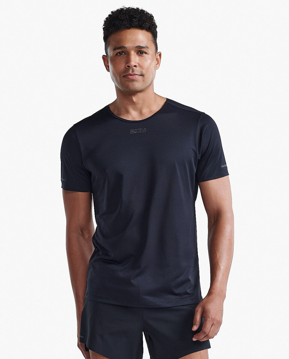 Polo Running Light Speed Tech Tee Hombre - Black/black Reflective 