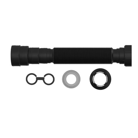 Sifón extensible corrugado negro 70 cm Univ. Blukit Sifón Extensible Corrugado Negro 70 Cm Univ. Blukit