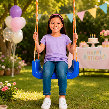 Hamaca Infantil 3en1 Adaptable Bebé Niño Plástico c/Cuerdas Azul