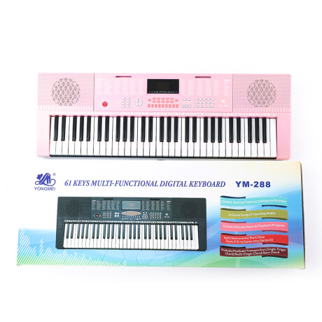 TECLADO ÓRGANO MUSICAL YM288 61 TECLAS CON MICRÓFONO Y ATRIL DE PARTITURAS COLOR ROSA TECLADO ÓRGANO MUSICAL YM288 61 TECLAS CON MICRÓFONO Y ATRIL DE PARTITURAS COLOR ROSA