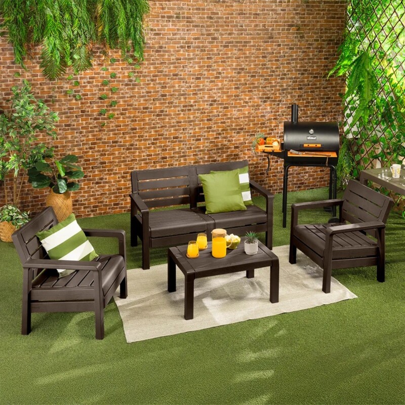 Juego de Jardín o Sala Barú Rimax de 4 Puestos Confort Mocca