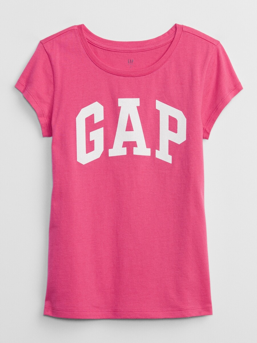 Remera Con Brillantina En Logo Gap Niña - Wednesday Pink 