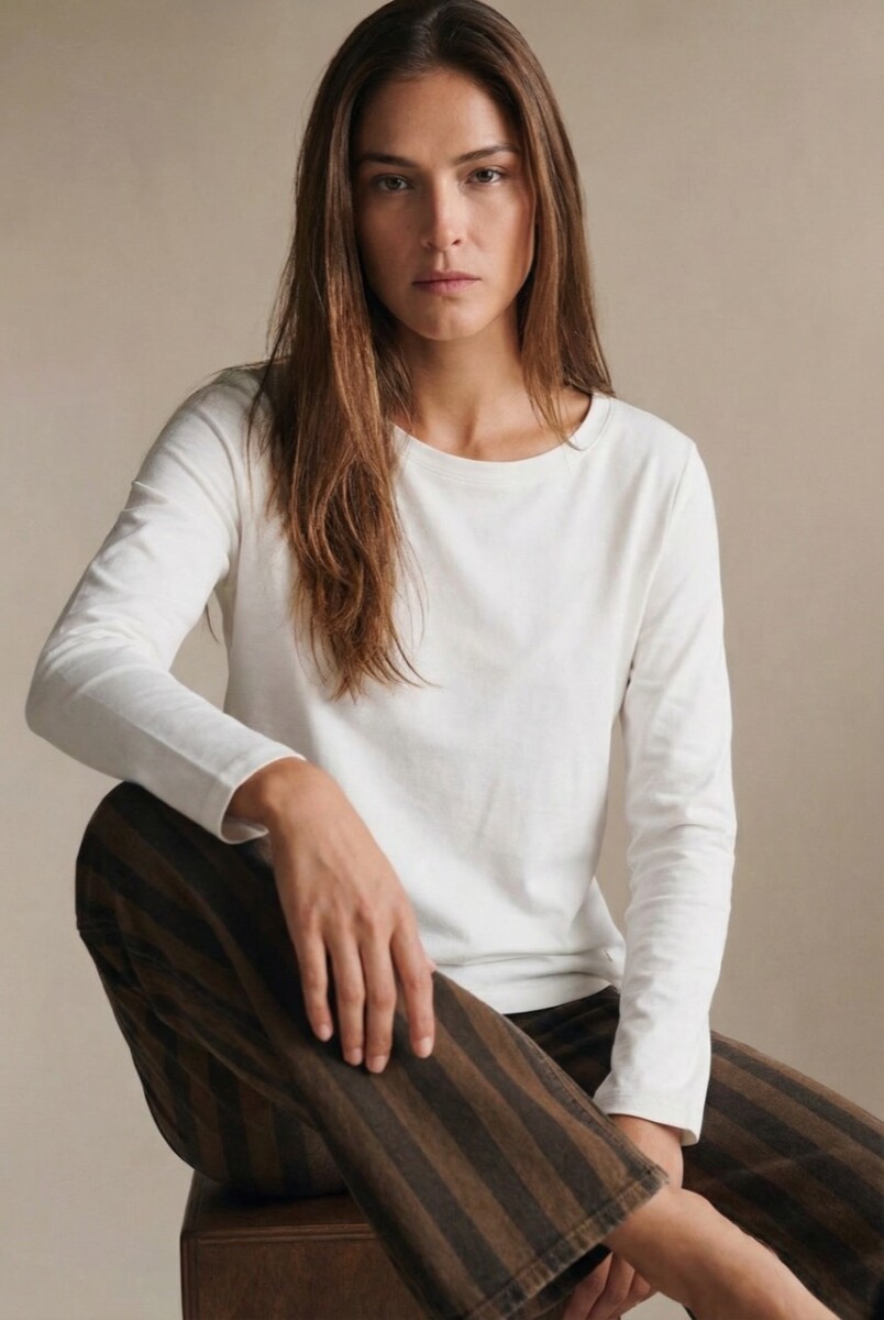 Remera Algodón Elastano - Nácar 