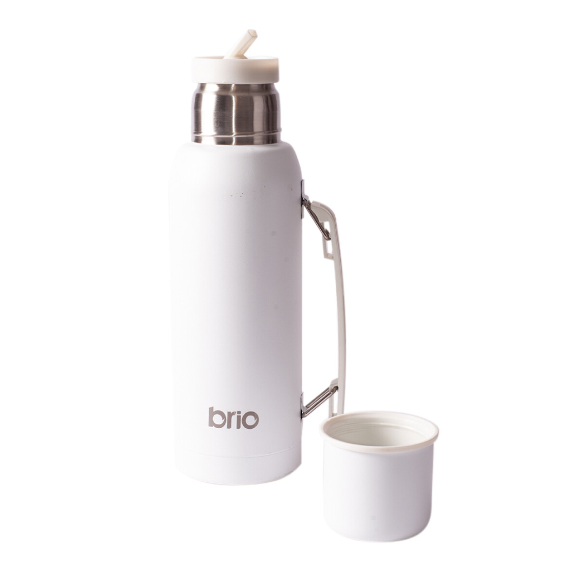 Termo Brio 1 Litro Acero Inox con Pico Cebador - BLANCO 