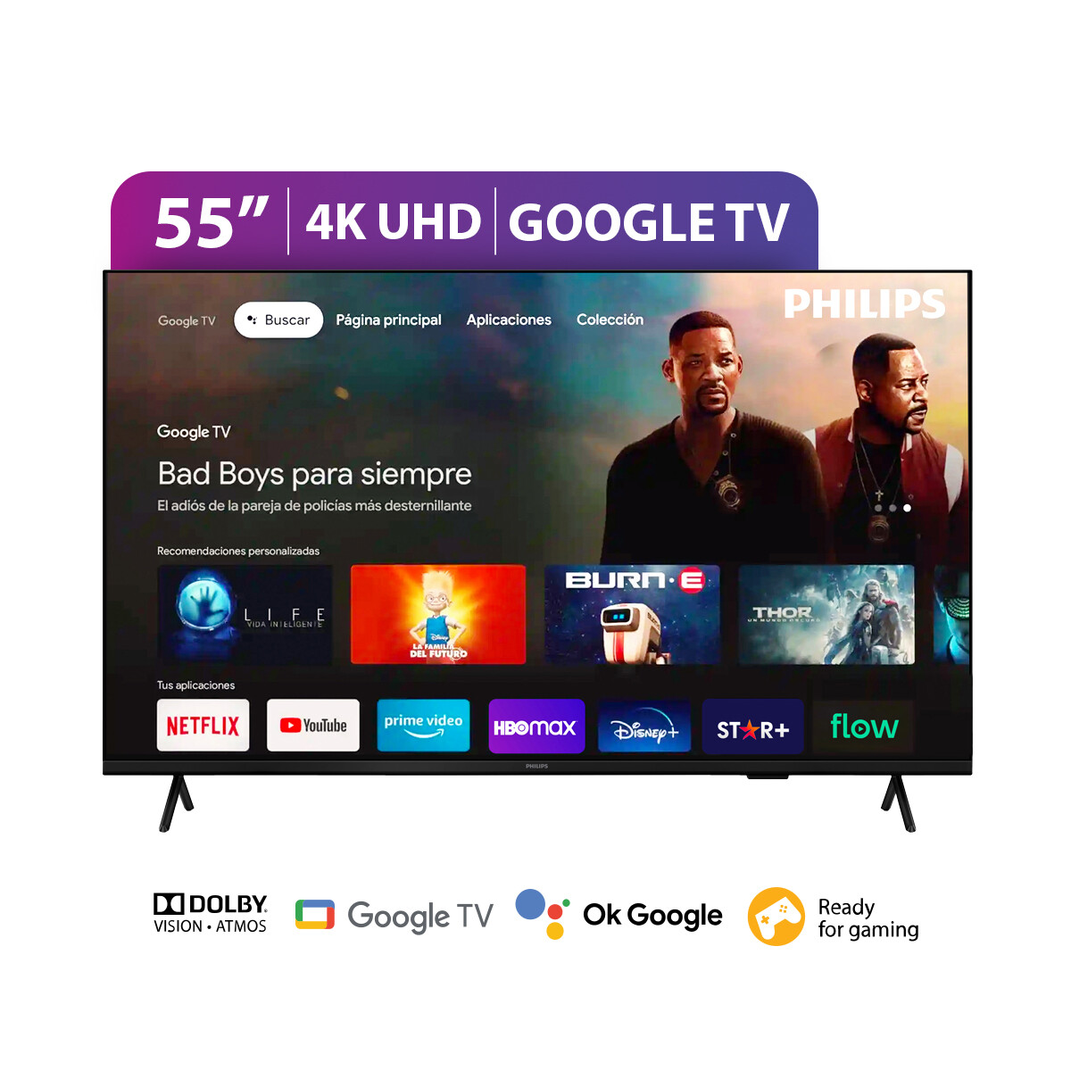 TV Philips 55" Google TV 4K UHD 