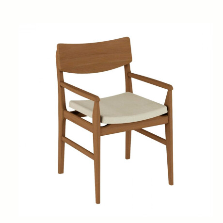 Silla Zoe con Brazo - Nogal - Tela Rústica Rustico beige (4F)
