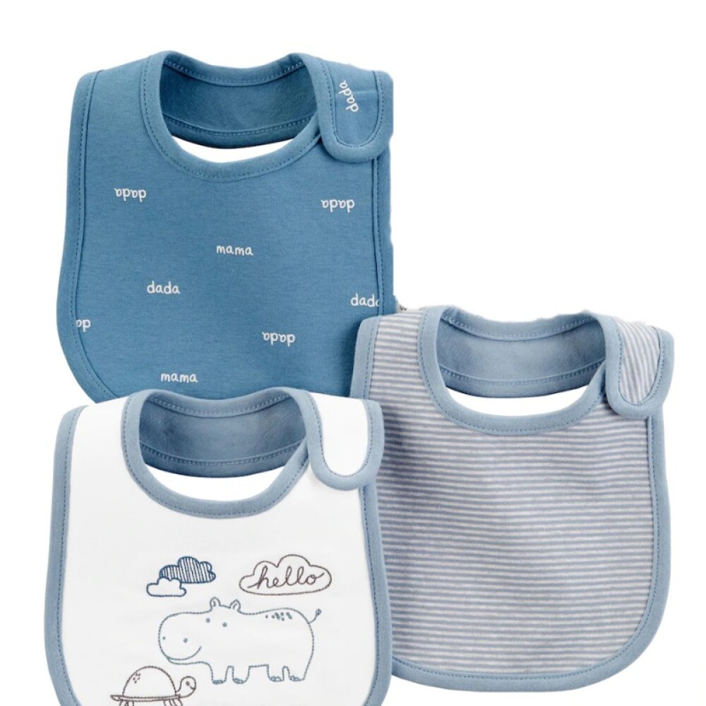 Set baberos x3 Little ONES CELESTE HIPO