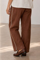 PANTALON LINO CRUZ MARRON