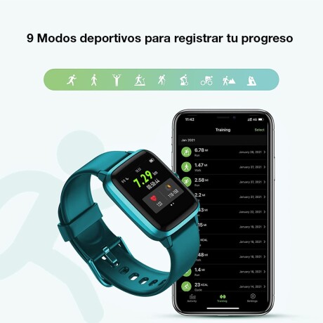 Reloj Inteligente Smartwatch Estilo de Vida y Fitness ID205L Verde