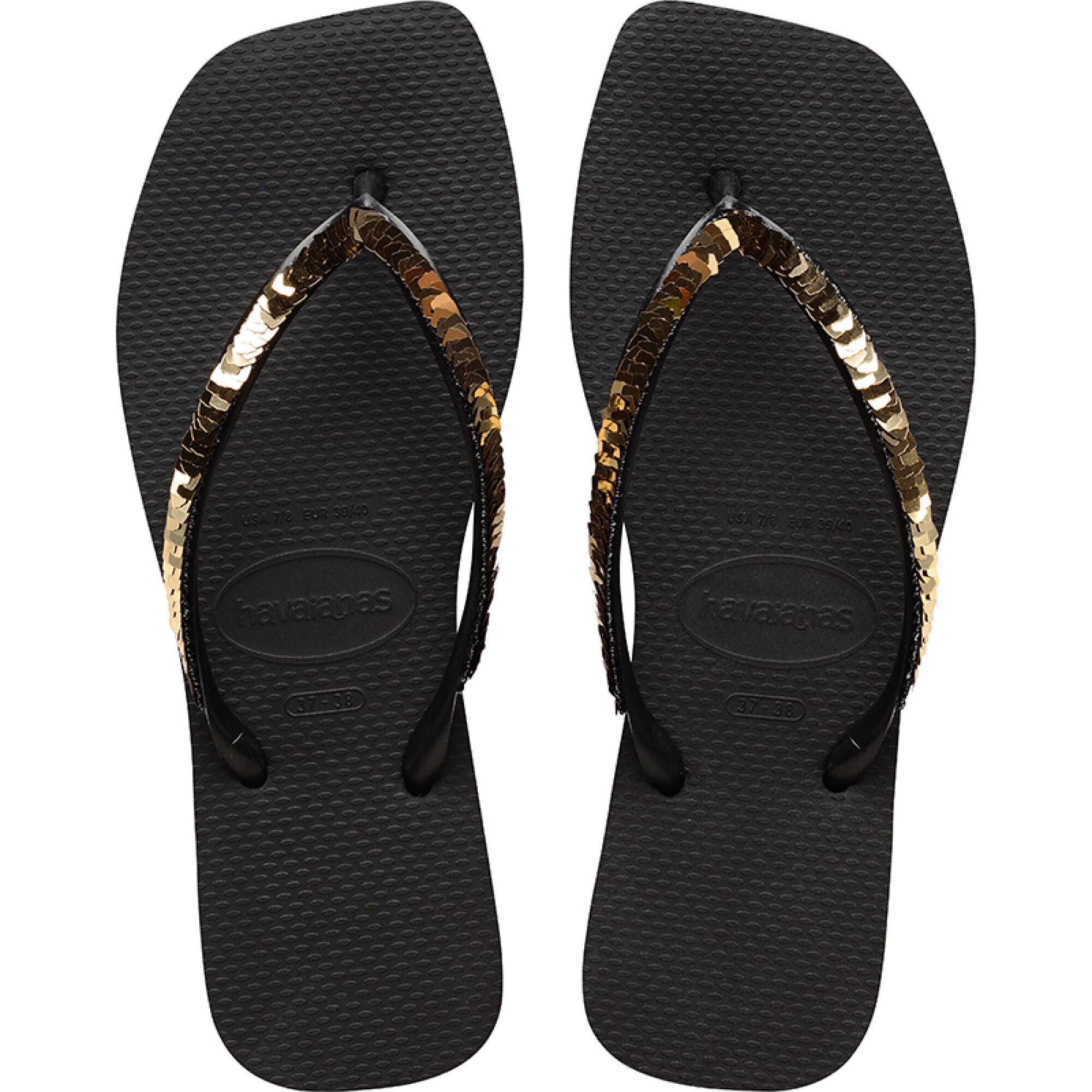 Ojotas Havaianas Slim Square Magic Sequin Negro — Havaianas