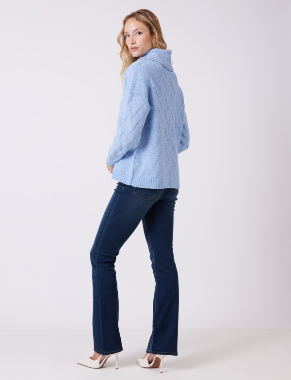 Buzo Cuello Volcado CELESTE