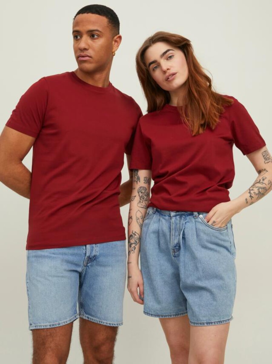Camiseta Básica De Algodón Orgánico - Red Dahlia 