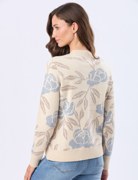BUZO TEJIDO ESTAMPADO Beige