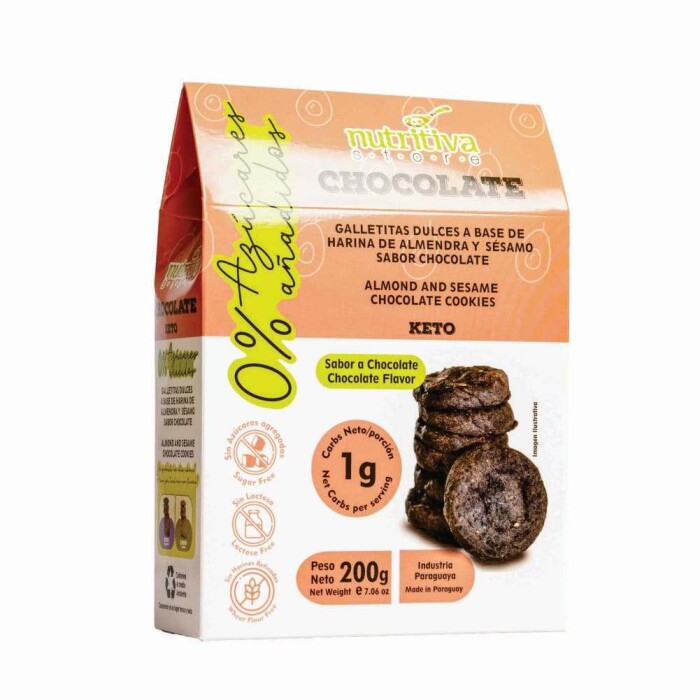 NUTRITIVA COOKIES ALM KETO CHOCOLATE 200 única