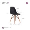 Pack 2 Sillas De Comedor Eames Lumax De Diseño Moderno Con Patas De Madera Negro