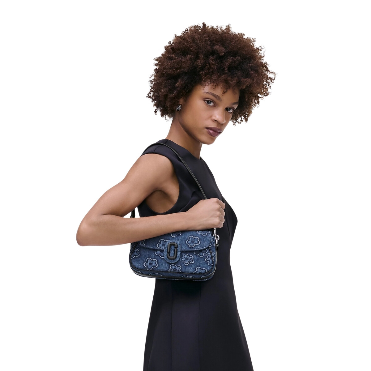 MARC JACOBS - THE PUFFY DAISY DENIM CLOVER SHOULDER BAG 