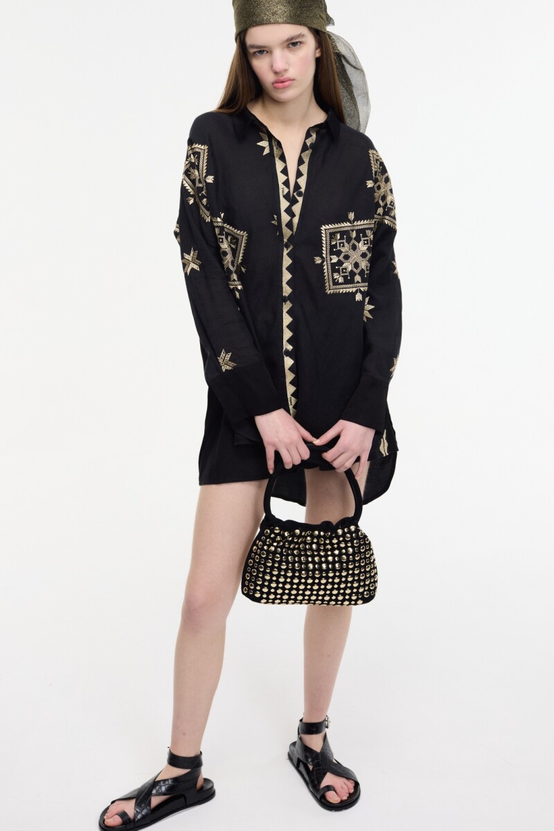 CAMISA BORDADA Negro