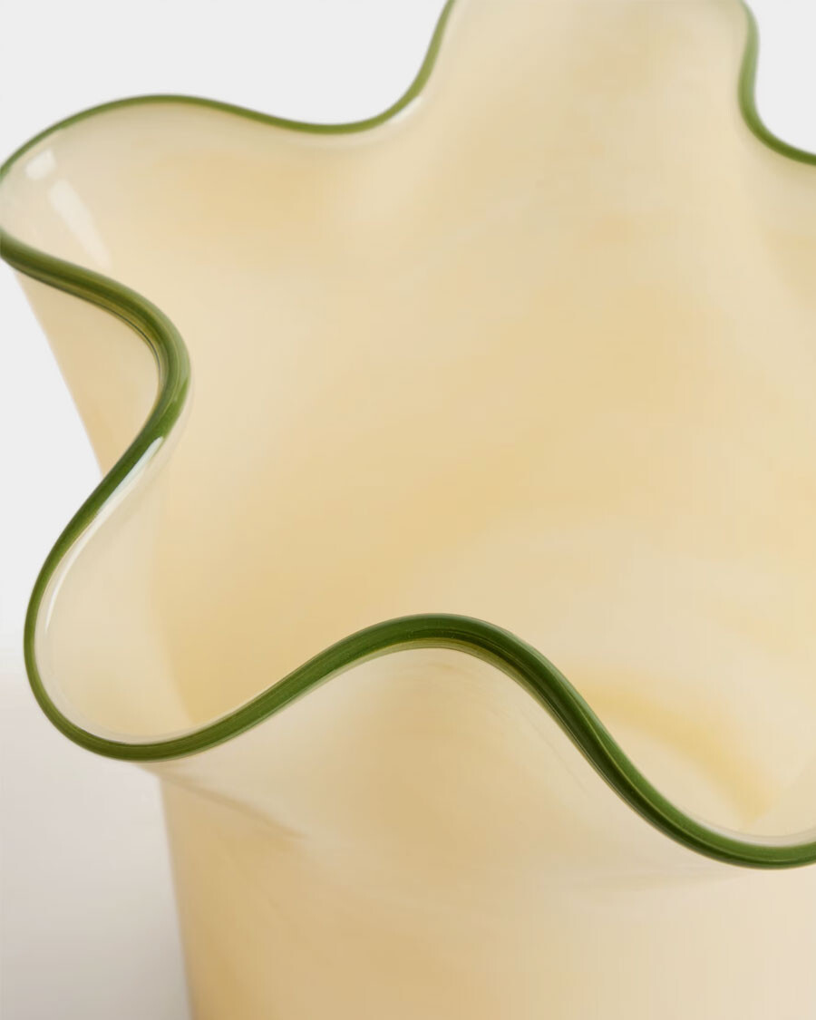 Jarrón Endasi de vidrio amarillo 19,5 cm 19,5 cm