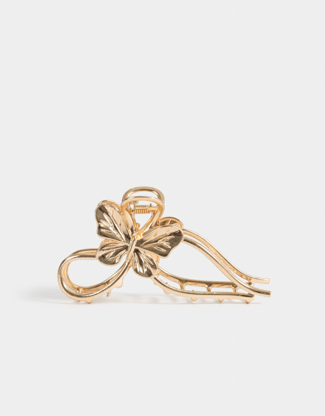 Broche Con moño Broche Con Moño & Mariposa - Dorado
