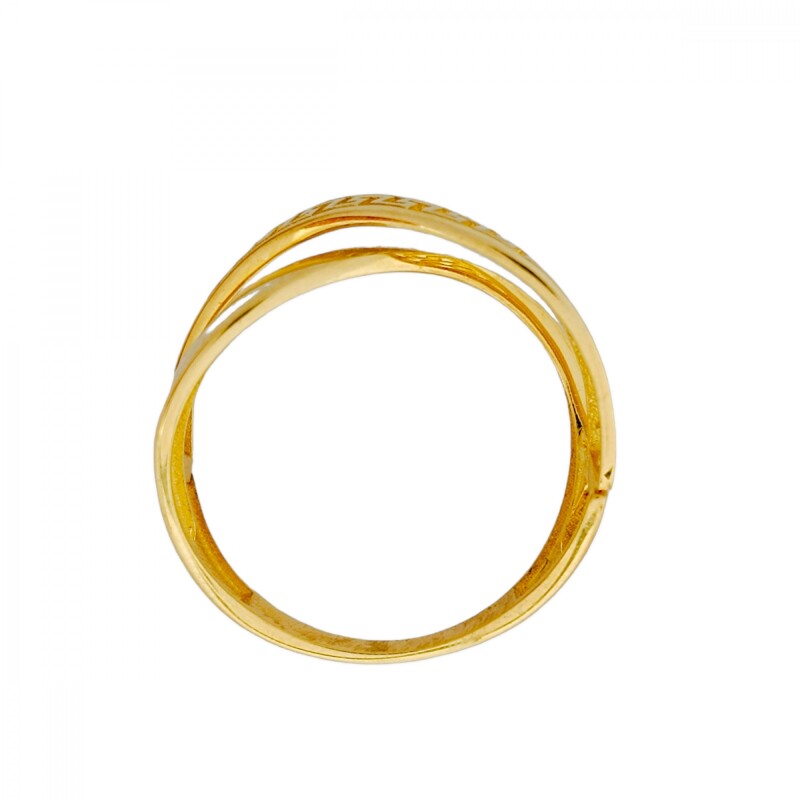 Anillo Cruzado Griego-Oro bajo-Sin piedra-AN8230 sinpiedra