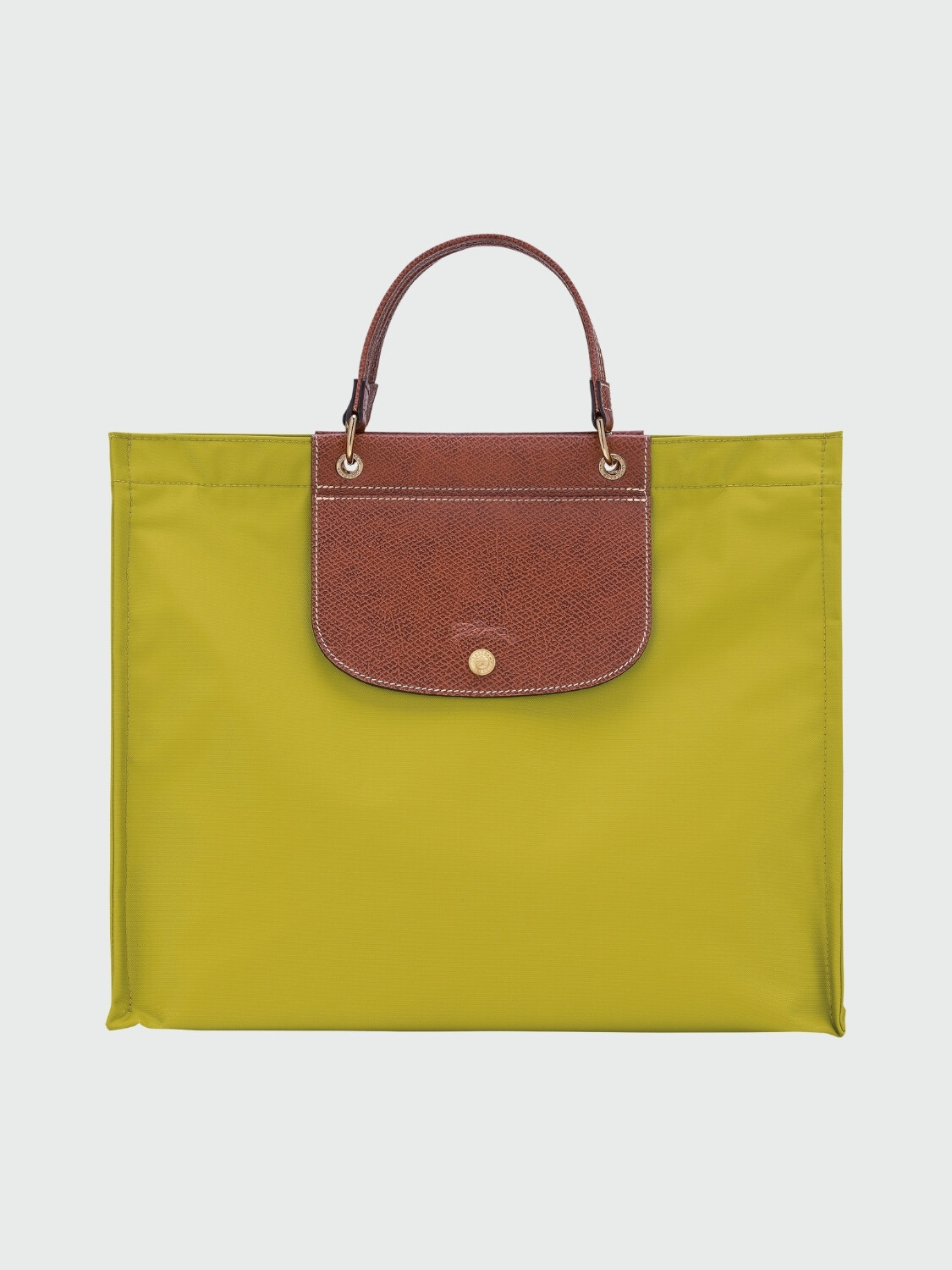 Longchamp - Bolso tote con solapa y botón a presión, Cabas Pistacho