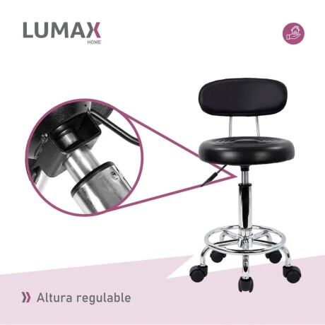 Taburete Banco Elam Eco cuero Premium Negro